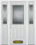 68 In. x 82 In. 1/2 Lite 2-Panel Pre-Finished White Steel Entry Door with Sidelites and Brickmould