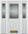 68 In. x 82 In. 1/2 Lite 2-Panel Pre-Finished White Steel Entry Door with Sidelites and Brickmould