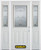 68 In. x 82 In. 1/2 Lite 2-Panel Pre-Finished White Steel Entry Door with Sidelites and Brickmould