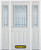 68 In. x 82 In. 1/2 Lite 2-Panel Pre-Finished White Steel Entry Door with Sidelites and Brickmould