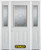 68 In. x 82 In. 1/2 Lite 2-Panel Pre-Finished White Steel Entry Door with Sidelites and Brickmould