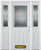 68 In. x 82 In. 1/2 Lite 2-Panel Pre-Finished White Steel Entry Door with Sidelites and Brickmould