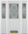 68 In. x 82 In. 1/2 Lite 2-Panel Pre-Finished White Steel Entry Door with Sidelites and Brickmould