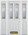 64 In. x 82 In. 2-Lite 2-Panel Pre-Finished White Steel Entry Door with Sidelites and Brickmould