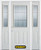 64 In. x 82 In. 1/2 Lite 2-Panel Pre-Finished White Steel Entry Door with Sidelites and Brickmould
