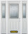 64 In. x 82 In. 1/2 Lite 2-Panel Pre-Finished White Steel Entry Door with Sidelites and Brickmould