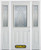 64 In. x 82 In. 1/2 Lite 2-Panel Pre-Finished White Steel Entry Door with Sidelites and Brickmould