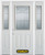 64 In. x 82 In. 1/2 Lite 2-Panel Pre-Finished White Steel Entry Door with Sidelites and Brickmould