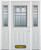 64 In. x 82 In. 1/2 Lite 2-Panel Pre-Finished White Steel Entry Door with Sidelites and Brickmould