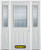 64 In. x 82 In. 1/2 Lite 2-Panel Pre-Finished White Steel Entry Door with Sidelites and Brickmould