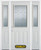 64 In. x 82 In. 1/2 Lite 2-Panel Pre-Finished White Steel Entry Door with Sidelites and Brickmould