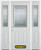 64 In. x 82 In. 1/2 Lite 2-Panel Pre-Finished White Steel Entry Door with Sidelites and Brickmould