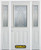 64 In. x 82 In. 1/2 Lite 2-Panel Pre-Finished White Steel Entry Door with Sidelites and Brickmould