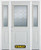 64 In. x 82 In. 1/2 Lite 1-Panel Pre-Finished White Steel Entry Door with Sidelites and Brickmould