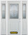 64 In. x 82 In. 1/2 Lite 1-Panel Pre-Finished White Steel Entry Door with Sidelites and Brickmould