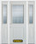 64 In. x 82 In. 1/2 Lite 1-Panel Pre-Finished White Steel Entry Door with Sidelites and Brickmould