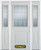 64 In. x 82 In. 1/2 Lite 1-Panel Pre-Finished White Steel Entry Door with Sidelites and Brickmould