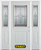 64 In. x 82 In. 1/2 Lite 1-Panel Pre-Finished White Steel Entry Door with Sidelites and Brickmould