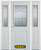 64 In. x 82 In. 1/2 Lite 1-Panel Pre-Finished White Steel Entry Door with Sidelites and Brickmould