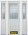 64 In. x 82 In. 1/2 Lite 1-Panel Pre-Finished White Steel Entry Door with Sidelites and Brickmould