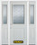 64 In. x 82 In. 1/2 Lite 1-Panel Pre-Finished White Steel Entry Door with Sidelites and Brickmould