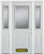 64 In. x 82 In. 1/2 Lite 1-Panel Pre-Finished White Steel Entry Door with Sidelites and Brickmould