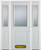 64 In. x 82 In. 1/2 Lite 1-Panel Pre-Finished White Steel Entry Door with Sidelites and Brickmould