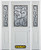 64 In. x 82 In. 1/2 Lite 1-Panel Pre-Finished White Steel Entry Door with Sidelites and Brickmould