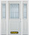 64 In. x 82 In. 1/2 Lite 1-Panel Pre-Finished White Steel Entry Door with Sidelites and Brickmould