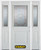 64 In. x 82 In. 1/2 Lite 1-Panel Pre-Finished White Steel Entry Door with Sidelites and Brickmould