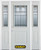 64 In. x 82 In. 1/2 Lite 1-Panel Pre-Finished White Steel Entry Door with Sidelites and Brickmould