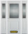 64 In. x 82 In. 1/2 Lite 1-Panel Pre-Finished White Steel Entry Door with Sidelites and Brickmould