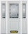 64 In. x 82 In. 1/2 Lite 1-Panel Pre-Finished White Steel Entry Door with Sidelites and Brickmould