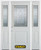 64 In. x 82 In. 1/2 Lite 1-Panel Pre-Finished White Steel Entry Door with Sidelites and Brickmould