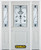 64 In. x 82 In. 1/2 Lite 1-Panel Pre-Finished White Steel Entry Door with Sidelites and Brickmould