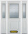 64 In. x 82 In. 1/2 Lite 1-Panel Pre-Finished White Steel Entry Door with Sidelites and Brickmould