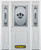 64 In. x 82 In. 1/2 Lite 1-Panel Pre-Finished White Steel Entry Door with Sidelites and Brickmould