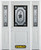 64 In. x 82 In. 1/2 Lite 1-Panel Pre-Finished White Steel Entry Door with Sidelites and Brickmould