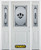 64 In. x 82 In. 1/2 Lite 1-Panel Pre-Finished White Steel Entry Door with Sidelites and Brickmould