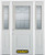 64 In. x 82 In. 1/2 Lite 1-Panel Pre-Finished White Steel Entry Door with Sidelites and Brickmould