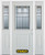 64 In. x 82 In. 1/2 Lite 1-Panel Pre-Finished White Steel Entry Door with Sidelites and Brickmould