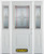 64 In. x 82 In. 1/2 Lite 1-Panel Pre-Finished White Steel Entry Door with Sidelites and Brickmould