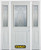 64 In. x 82 In. 1/2 Lite 1-Panel Pre-Finished White Steel Entry Door with Sidelites and Brickmould