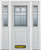 64 In. x 82 In. 1/2 Lite 1-Panel Pre-Finished White Steel Entry Door with Sidelites and Brickmould