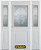 64 In. x 82 In. 1/2 Lite 1-Panel Pre-Finished White Steel Entry Door with Sidelites and Brickmould