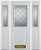 64 In. x 82 In. 1/2 Lite 1-Panel Pre-Finished White Steel Entry Door with Sidelites and Brickmould