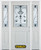 64 In. x 82 In. 1/2 Lite 1-Panel Pre-Finished White Steel Entry Door with Sidelites and Brickmould