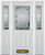 66 In. x 82 In. 1/2 Lite 2-Panel Pre-Finished White Steel Entry Door with Sidelites and Brickmould