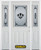 66 In. x 82 In. 1/2 Lite 2-Panel Pre-Finished White Steel Entry Door with Sidelites and Brickmould