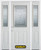 66 In. x 82 In. 1/2 Lite 2-Panel Pre-Finished White Steel Entry Door with Sidelites and Brickmould